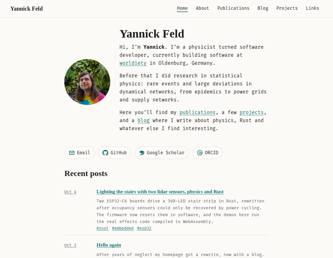 Startseite von yfeld.de